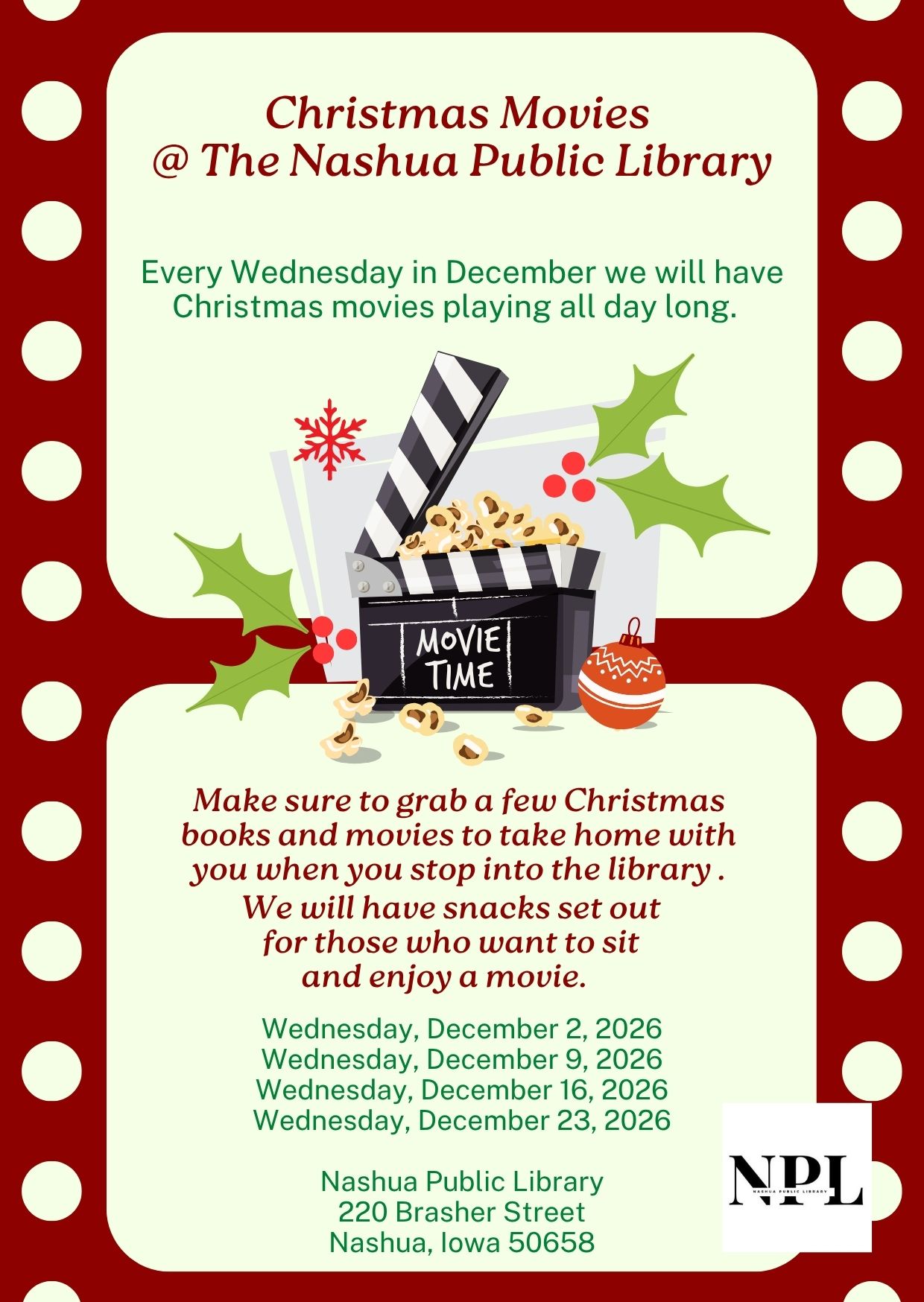Maroon Beige Christmas Movie Night Virtual Invitation in Flat Geometric Style(2).jpg